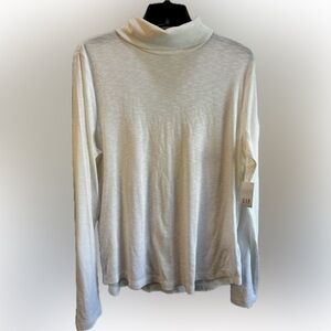 GAP White Long Sleeve Rib Turtleneck